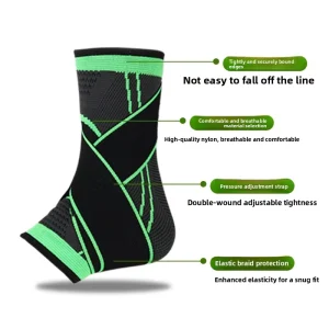 Unisex Adult Ankle Brace Strap Closure Compression Elastic Nylon Warm Protection Multi-Sport Use Comfortable Fixed Support