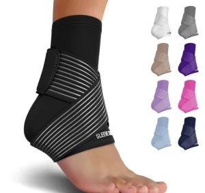 Unisex Black Elastic Ankle Brace Support Breathable Compression Football Sports Fitness Ankle Wrap Bandage