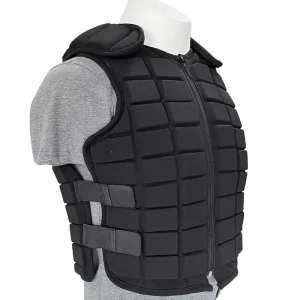 Unisex Black Nylon Lining EVA Filled Race Use Spring Autumn Body Protector Vest Equestrian Safety for Kids Adults Horse Riding