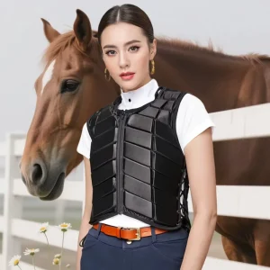 Unisex CE Certified Black Foam Equestrian Protective Vest for Horse Riding Training Safety Body Protector Gear