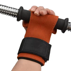Unisex Cowhide Black Hand Gripper Strength Training Lifting Grips Palm Guard Fitness Safety Weight Lifting Hand