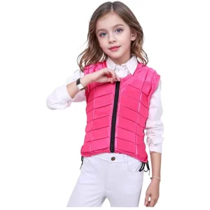 Unisex Equestrian Safety Vest Black Zipper Horse Riding Gear with EVA Padding Printed Protective Vest for Horse Riding Wear