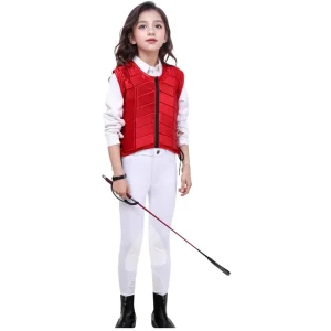 Unisex Equestrian Safety Vest Black Zipper Waistcoat with EVA Padded Horse Riding Gear Protective Vest