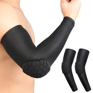 Unisex Honeycomb Padded Compression Elbow Sleeve Shock Absorbing Anti collision Elbow Protector for Basketball