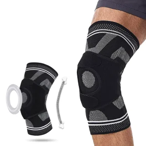 Unisex Knee Pads Protector with Silicon Gel Adjustable Non-Slip Support for Workout & Arthritis Protection
