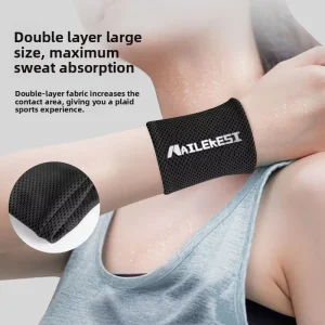 Unisex Sports Wristband Sweat Absorbing Sweat Wipe Quick Drying Cold Feeling Wrist Guard for Summer Running Tennis Fitness