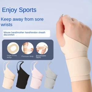 Universal Portable Nylon Spandex Wrist Guard Anti Sprain Sweatband Breathable Soft Elastic Closure Badminton Fitness Yoga Tennis