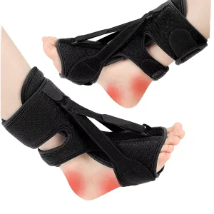 Upgraded Nylon Plantar Fasciitis Foot Drop Orthotic Brace Fasciitis Night Splint Comprehensive Protection 3 Adjustable Straps
