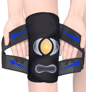 V shaped Breathable Knee Brace Adjustable Strap Cross pressure Silicone Patella Meniscus Knee Joint for Sports Running