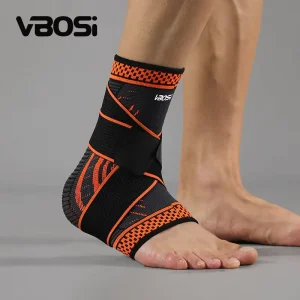 VBOSI 5047 Sports Ankle Brace 3D Knitted Nylon Breathable Mesh Elastic Compression Adjustable Strips Comprehensive Protection CE