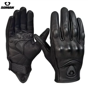 VIP Vintage Retro Riding Gloves Brown Black Motorcycle Genuine Leather Moto Riding Glove Motorbike Protective Gear Gants Luvas