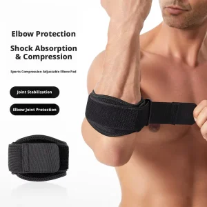 Velcro Wrap Elbow Brace Nylon Elastic Adjustable EVA Padded Anti collision Shock Absorption Badminton Outdoor Sports OEM
