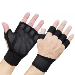 Ventilated Weight Lifting Workout Gloves with Built in Wrist Wraps for Gym Fitness Cross Training Hand Support & Weightlifting