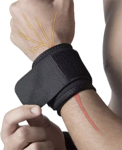 WENHAO WH 0115 Durable Black Elastic Lightweight Adjustable Breathable Compression Wrist Support Brace Non Slip Hook