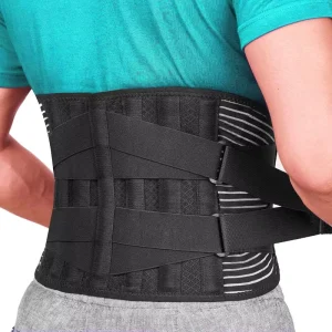 Waist Support Belt With 6 Support Bar Adjustable Lumbar Lower Back Brace Pain Relief