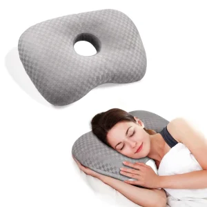 Washable Doughnut Side Sleeping Earring Pillows with Ear Holes Piercing Donut Pillow Kit for Ear Pain Side Sleepers Piercing