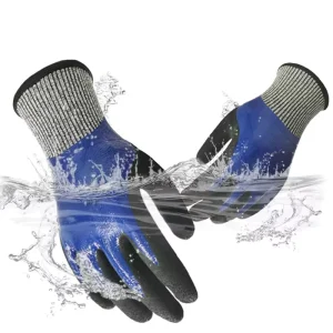 Waterproof Water Resistant Durable Puncture Resistant Work Gloves HPPE Coated Flexible Palms No Slip Safety