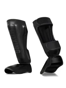 Wear Resistant Sparring Muay Thai Martial Arts Training Kick Boxing Shin Guard PU Material Adjustable Custom Protection