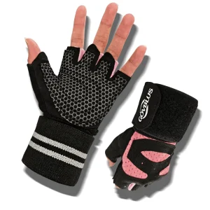 Weight Lifting Gloves for Women Breathable Nylon Half Finger Gym Gloves with Honeycomb Palm Pad & Wrist Wrap for Fitness Cycling