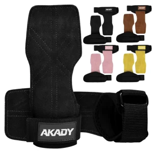 Weight Lifting Grips Heavy Powerlifting Deadlifts Rows Pull Ups Cowhide Padded Lightweight