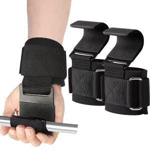 Weight Lifting Hooks with Wrist Wraps Heavy Duty Gym Hook Grips for Deadlifts Pull Ups & Strength Training