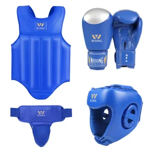 Wesing Manufaktur Professional Competition Boxing Equipment Glove Muay Thai Shin Groin Guard Boxing Headguards Boxing Set