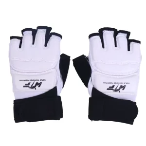 White Taekwondo Half Finger Gloves Custom Logo Half Finger Gloves for Martial Arts Competition Training