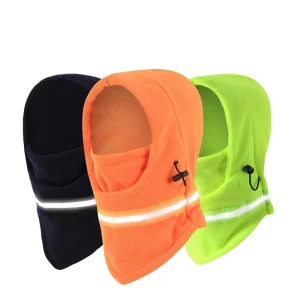 Winter Hat Full Face Cover Night Visibility Cycling Reflective Stripe Thermal Fleece Balaclava For Motorcycle