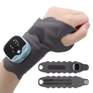 Wireless Heating Ems Hand Wrap Massage Belt Electric Hot Compress Wrist Massager Vibration Wrist Joint Massager for Pain Relief