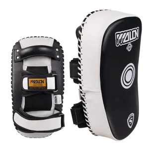 Wolon Durable Black and White Muay Thai Custom Logo Training Boxing Kick Pads