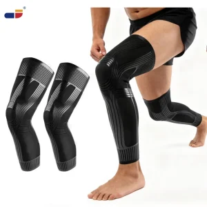 Women and Men Compression Sports Full Leg Sleeve Seamless Anti Slip Silicone Knee Brace Compression Sleeve for Arthritis