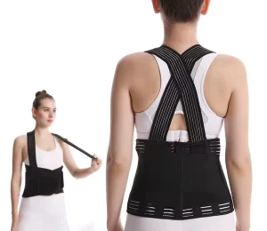 Work Back Brace Lower Back Pain Protection Belt Removable Suspender Shoulder Straps Back Support Belt Brace