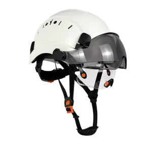 Working Construction Worker ABS Safety Helmet with Earmuffs and Protective Faceshield