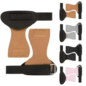Workout Grips Adjustable Thicker Palm Pads Microfiber Cowhide Dumbbell Weight Lifting Fitness Fingerless Grips Gym