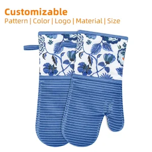 Wrist Guard Silicone Waterproof Baking Gloves Mitts Set Custom logo Long Sleeve OVEN GLOVE for Cooking Use OVEN MITT