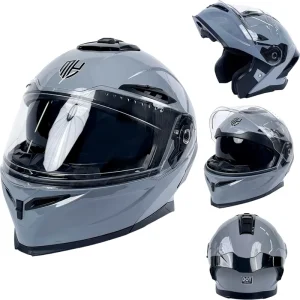 YM Modular Motorcycle Helmets USA Best Blue Tooth Open Face Youth ABS DOT Double Visor Helmet for Adults