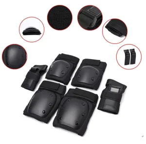 YSMLE 6 Pcs set Protective Gear Elbow Knee Pads Wrist Guard Skateboard Roller Skating Scooter Bicycle for Adilt Kids