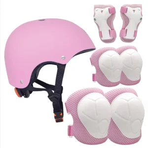YSMLE Skating Bicycle Wheel Skating Protective Set Children’s Knee Elbow Wrist Guards and Helmet Sports Protective Equipment