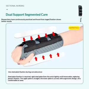 Yoga Fitness Unisex Wrist Joint Fixator Brace Wrist Radius Forearm Sprain Dislocation Fracture Splint Aluminum Plate Wrist Guard