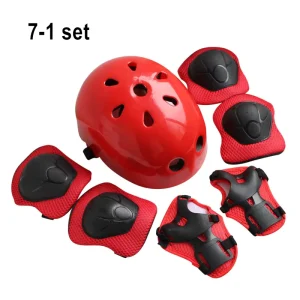 Youth 7pcs Set Roller Skates Cycling Bike Knee Elbow Pads Kids Skating Protective Gear