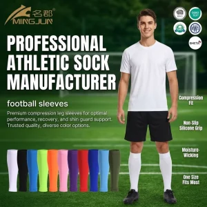 Youth Football Calf Compression Sleeve Breathable Leg Warmers With Bottom Logo