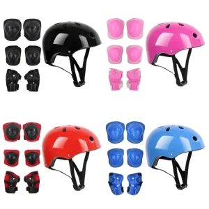 Youth Kids Skate Safety Gear Roller Skating Skateboarding Cycling Knee Elbow Wrist Pads Adjustable Helmet Protective Equipment